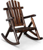 Outvita Wooden Rocking Chair, Fir Log Adirondack Rocker, Outdoor Wood Accent by Outvita