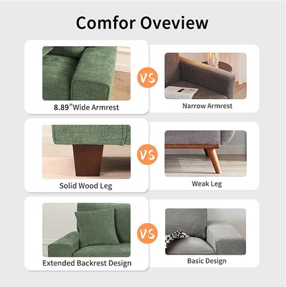 DOPEDIO Modern Loveseat Sofa for Living Room, Chenille Recliner, Removable Cover - Image 4
