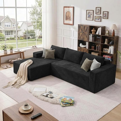 108" Boneless Couch Modular Sectional Sofa, L-Shaped Couch - Image 8