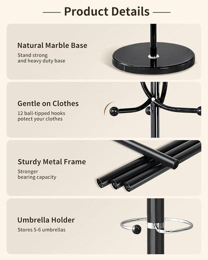 ZOZOE Metal Coat Rack Stand, Modern Coat Rack Freestanding - Image 2