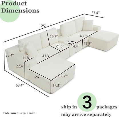 125" Oversized Sectional Couches - Image 2