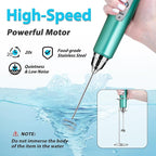 Milk Frother with Stand-Rechargeable Handheld Coffee Frother with 3 Stainless Whisks 3 Speed Adjustable, Electric Whisk Drink Mixer, Foam Maker Blender for Matcha Latte Cappuccino Chocolate