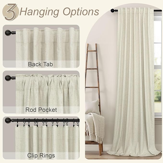 102 Inch Long Curtains for Bedroom Living Room Darkening Blackout Thermal Thick - Image 6