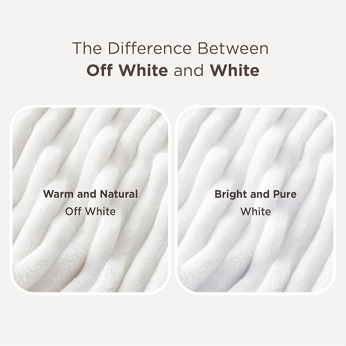 Bedsure Soft Twin Blanket for Bed College Dorm School Off White 60"x80" | - Image 7