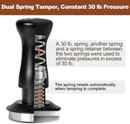MEION Espresso Tamper 53.3mm Coffee Tamper, Calibrated Dual Spring Loaded Barista Tamper with Stainless Steel Base, Comes with aluminum storage pad (53.3MM, Black)