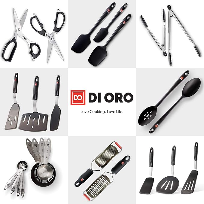 DI ORO Seamless Series Pro 14 Inch Extra Large Silicone Spatula - 600°F Heat-Resistant Rubber Spatula - Great for Baking, Cooking, and Scraping - BPA Free and LFGB Certified Food Safe Silicone (Red)