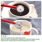 Frienda 3 Pcs Instant Read 1 Inch Dial Thermometer Pocket Food Thermometer with 3 Pcs Calibration Sleeves for Coffee Drinks Chocolate Milk Foam