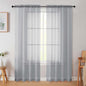 Light Grey Sheer Curtain for Bedroom Living Room 78 Inches Long 2 Panels Set by WelvetBLK