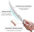 YOTSUBA Butcher Knife, 10 Inch Breaking Knife, Razor Sharp High Carbon Steel Curved Carving Knives for Meat Cutting with Ergonomic Handle, Slicing Brisket Knives for kitchen with Gift Box