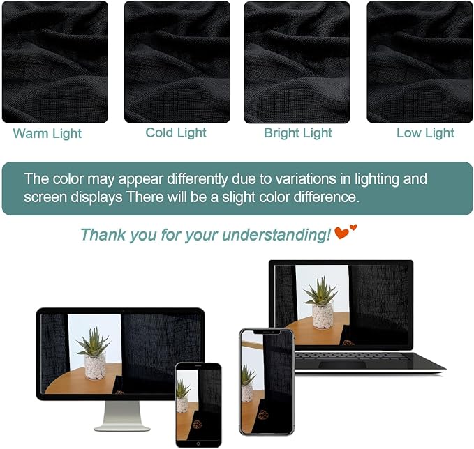 Chyhomenyc Black Semi Sheer Curtains 84 Inches Long 2 Panels Set, Light - Image 3