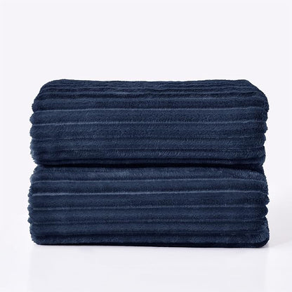 BEDELITE 3D Ribbed Jacquard Navy Blankets Queen Size - Image 9