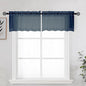 Navy Blue Sheer Kitchen Valance by OWENIE