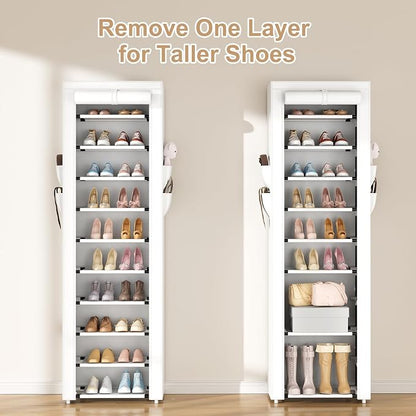 ROJASOP Shoe Rack with Covers 10 Tier Large Shoe Organizer Tall Shoe Closet - Image 6