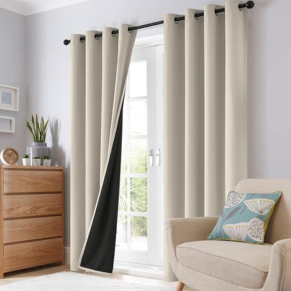 SimpleHome Stone 100% Blackout Curtains Room Darkening Living Room 84 Inch | - Image 8