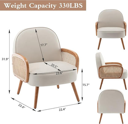 Aklaus Mid Century Modern Accent Chair Armchair - Image 2
