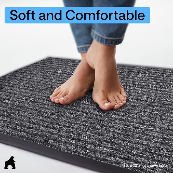 GORILLA GRIP Waterproof Traffic Guard Door Mat, 59x24 Indoor Outdoor Durable - Image 8