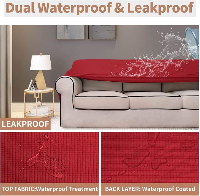 Easy-Going 100% Waterproof Couch Cover, 3 Cushion Couch Slipcover - Image 3