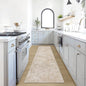 2'6''x8' Runner Rugs Washable Rug: Modern Abstract Hallway Beige Carpet | by GENTDRIZZ