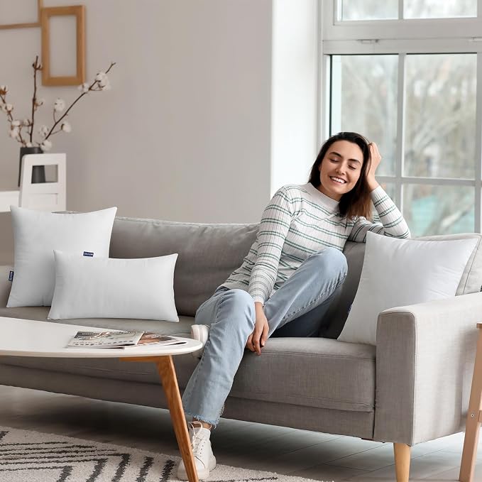 MIULEE Pillow Insert 14x14 Inch Decorative Square Throw Pillow Inserts | - Image 7