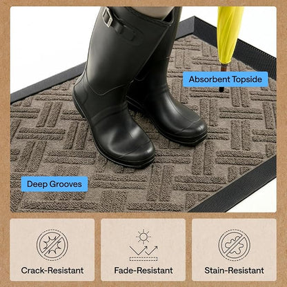 GORILLA GRIP 100% Waterproof All-Season WeatherMAX Doormat 35x23, US Designed - Image 6