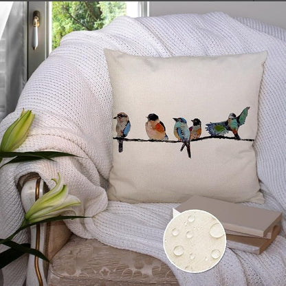 RABUSOFA Outdoor Pillow Covers 20x20 Inch, Outdoor Bird Lumbar Throw Pillow - Image 3