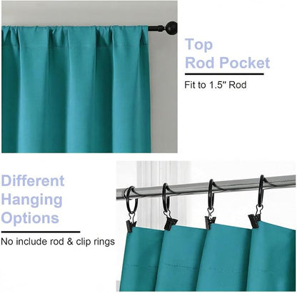 Simplebrand Ava Teal Blackout Curtains - Image 4