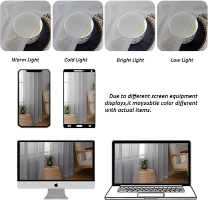 Chyhomenyc Cream Sheer Curtains 84 Inches Long 2 Panels, Light Filtering Cream - Image 8