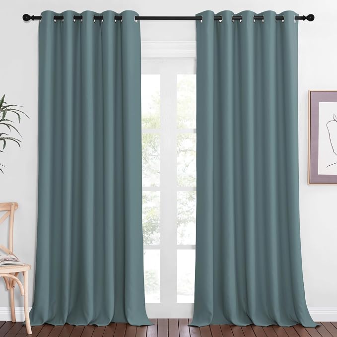 NICETOWN Blackout Greyish Blue Curtains & Drapes by NICETOWN
