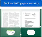 Zzrywuty File Folders with Pockets Letter Size, 50-Pack Paper Folders with Card Slot, Two Pocket Folders for School Students, Businessmen, Home and Office Workers（Dark Green）