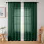 Hunter Green Sheer Curtains 84 Inches Long 2 Panels, Soft Airy Light Filtering by WelvetBLK