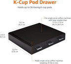 Amazon Basics Coffee Pod Storage Organizer Drawer for K-Cup Pods, 36 Pod Capacity, Black