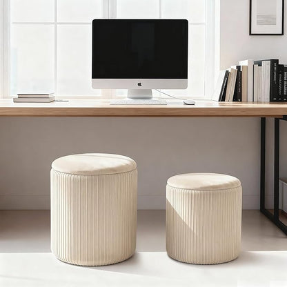 CAROLMADE Set of 2 Round Ottoman - Image 5
