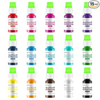 Gel Food Coloring 15 Colors x 0.35 oz Concentrated Gel Based Food Dye Vibrant Icing Colors Neon Edible Food Color for Icing Baking Cake Decorating Cookies Slime, 10g / Bottle