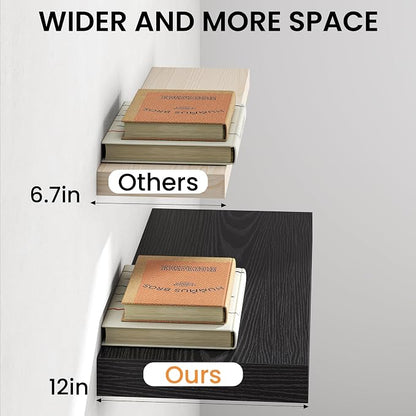 Fun Memories 72 Inch Floating Shelves, 12 Inch Deep Wall Shelf - Image 5