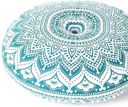 Mandala Floor Pillow Cover Meditation Cushion Seating Throw Hippie Round by EyesofIndia
