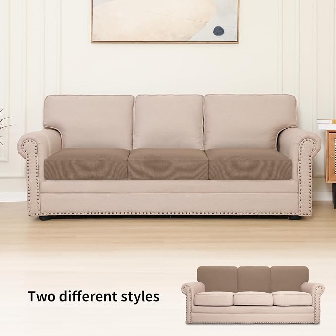 Easy-Going Stretch 3 Pieces Oversized Couch Cushion Cover - Image 2