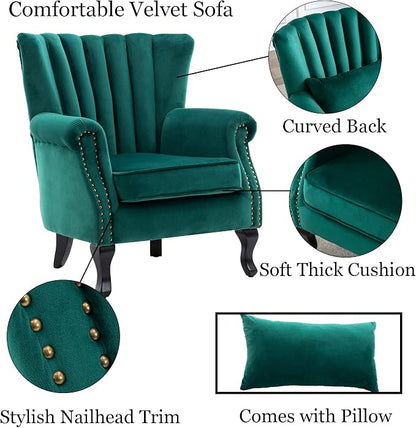Velvet Accent Chairs Set of 2 - Image 6