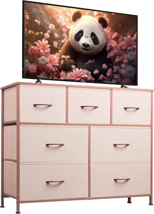 WLIVE 7 Drawer Dresser TV Stand, Entertainment Center, Media Console Table by WLIVE