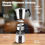9 Cup Aluminum Moka Pot Classic Stovetop Espresso Coffee Maker 450ml 15oz Coffeemaker Percolator Mocha Pot Greca Coffee Maker Cafe Makers for Italian and Cuban Café Brewing Silver