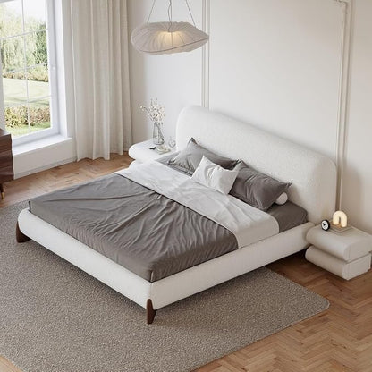 homary 3-Pieces Bedroom Sets King Size Upholstered Bed Frame - Image 3