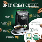 The Bean Organic Coffee Company House Blend, Medium Roast, Ground Coffee, 5-Pound Bag, Café molido tostado orgánico