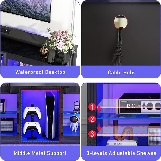 81in Long LED TV Stands W/Power Outlet - Image 6