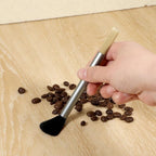 Giantree Dual Head Coffee Brush, Coffee Grinder Brush, Dusting Espresso Brush Coffee Grinder Cleaner, Barista Tools for Coffee Machine Toaster Cleaning(Silver)