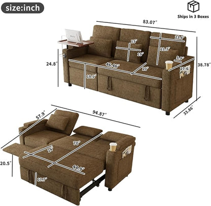 Sleeper Sofas Convertible Couches Reclining Sectional, Oversized Convertible - Image 3