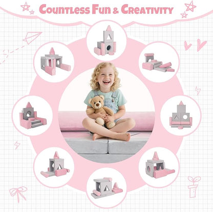 Modular Kids Play Sofa Multifunctional Kids Sofa Convertible Foam Floor Mat - Image 5