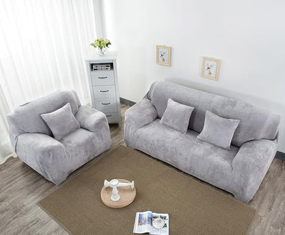 vctops 1-Piece Velvet Plush Stretch Sofa Slipcover - Image 3