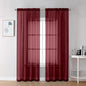 Chyhomenyc Burgundy Sheer Curtains 78 Inches Long 2 Panels Set by Chyhomenyc