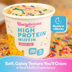 Bootylicious | High-Protein Muffin | 25g Protein, 7g Net Carbs, 2.32-2.75oz Cup, 12-Pack (Birthday Cake)