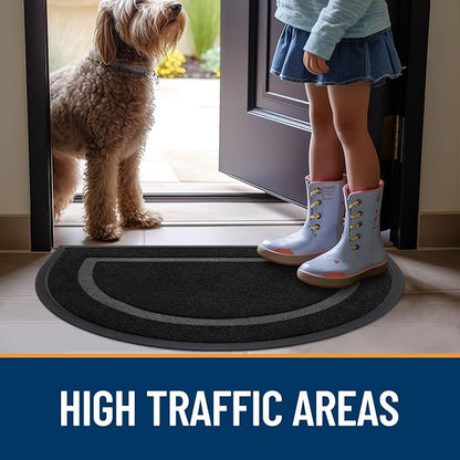 OLANLY Half Circle Front Door Mat Outside 71x47 All-Season Rubber Doormat | - Image 7