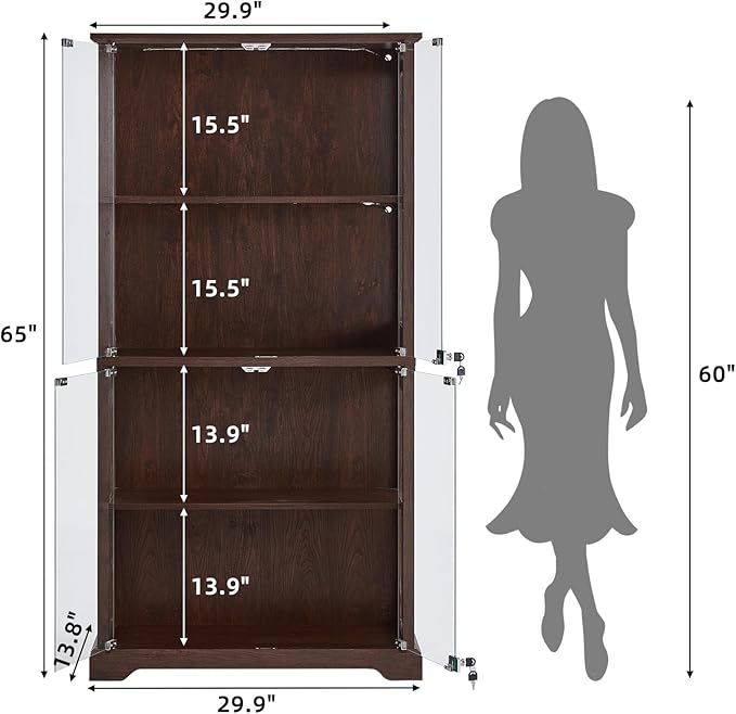 LELELINKY Farmhouse Display Cabinet - Image 2
